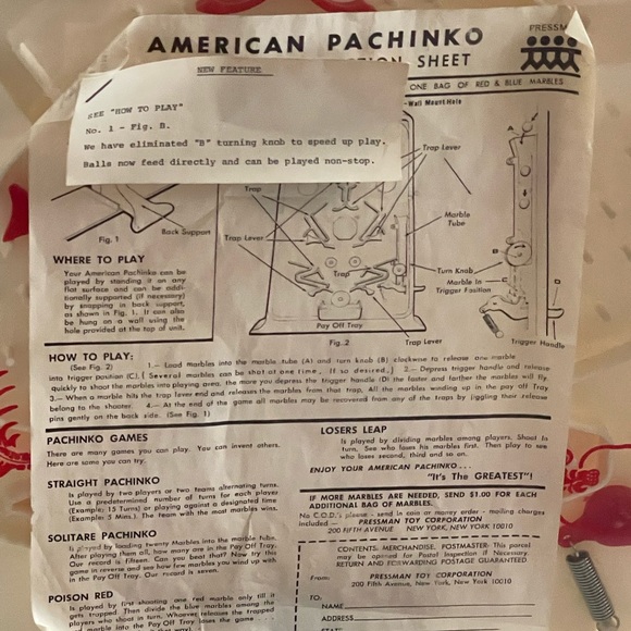 American PACHINKO VINTAGE GAME by Pressman with directions and in box - Picture 4 of 15